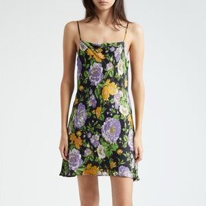 FARM Rio Yellow and Green Slip Mini Dress